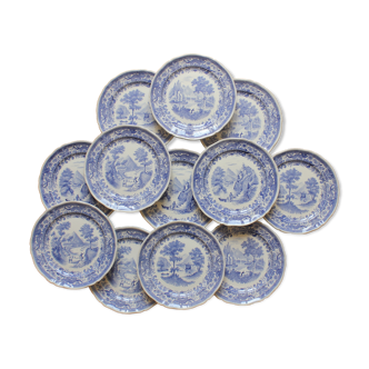 12 dessert plates in earthenware "Burgenland" Villeroy and vintage Boch