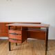 Scandinavian desk in black metal oak veneer, Modernist Design, 1960