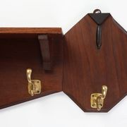 Art Deco coatrack in oak and copper, Belgium 1920s