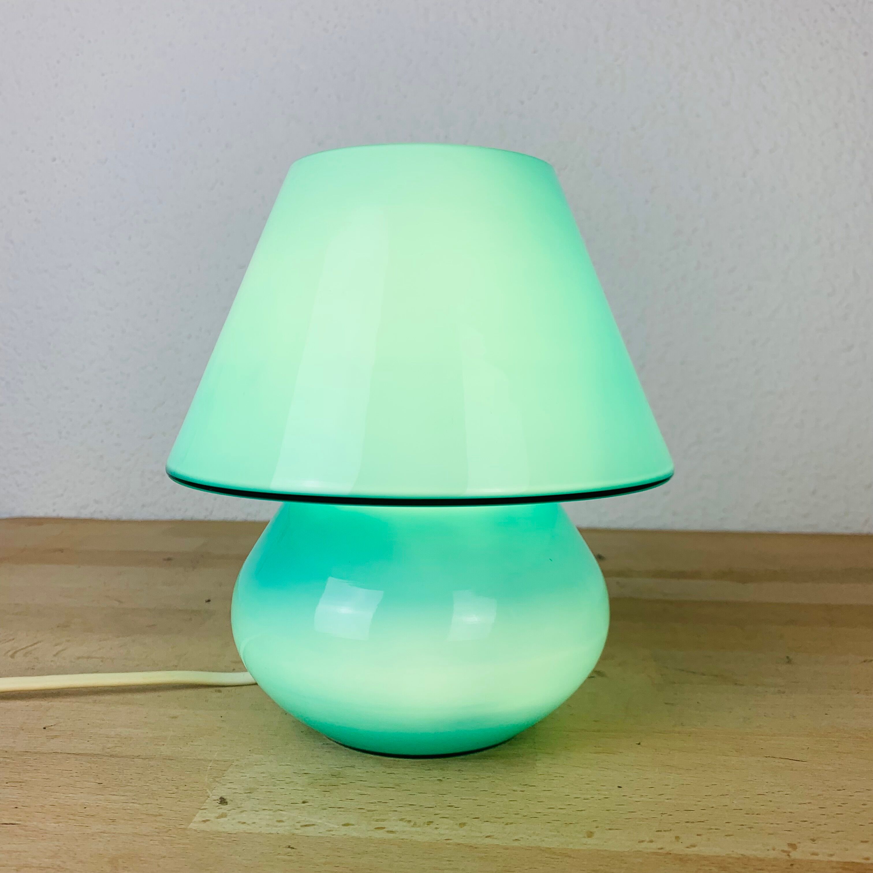 Blue glass mushroom lamp Domec