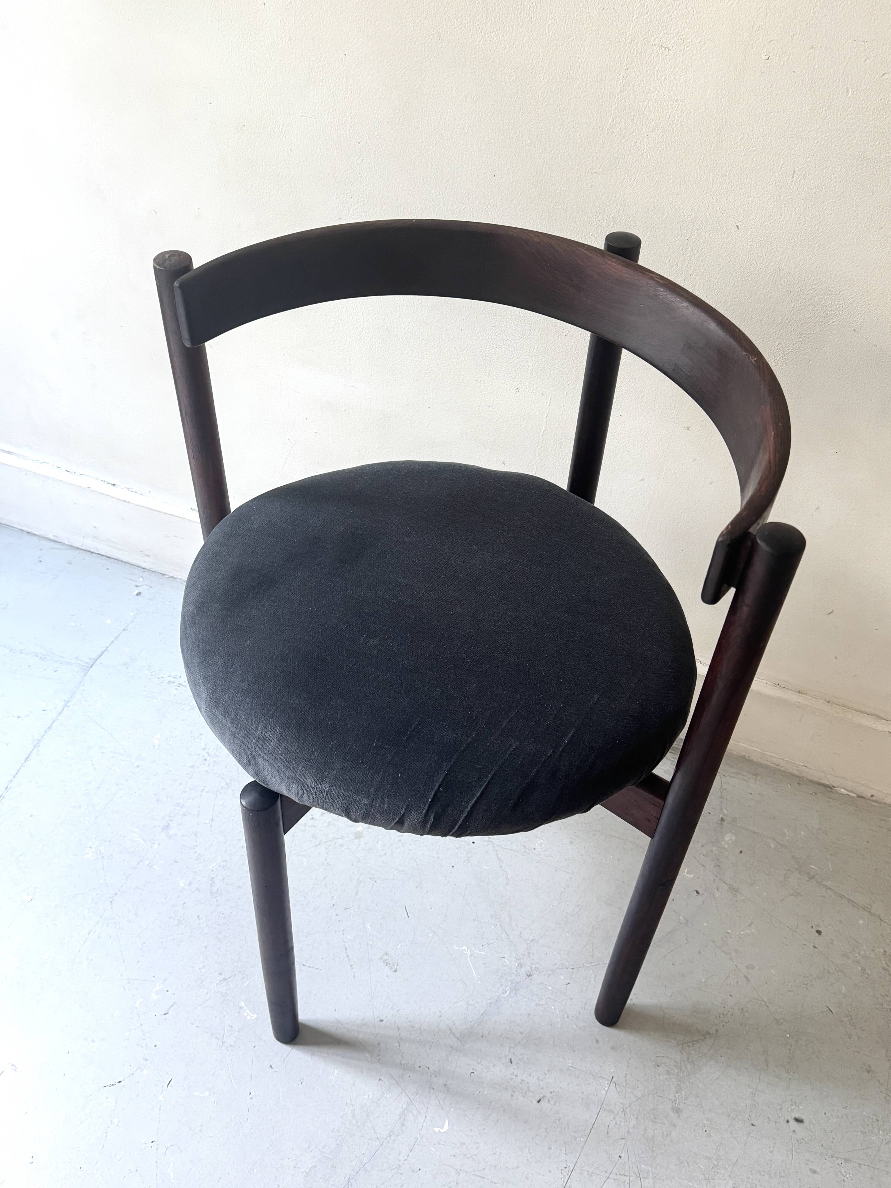 Round chair in rosewood by Hugo Frandsen for Børge M.S., Denmark 1970