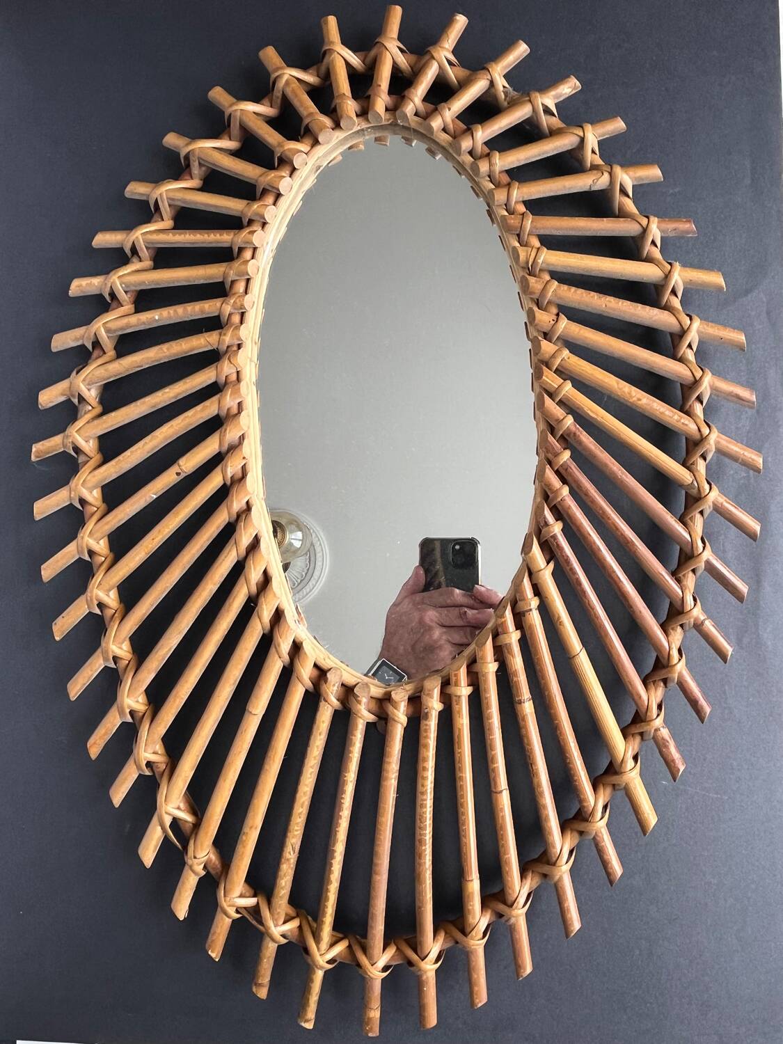 Vintage rattan mirror