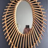 Vintage rattan mirror