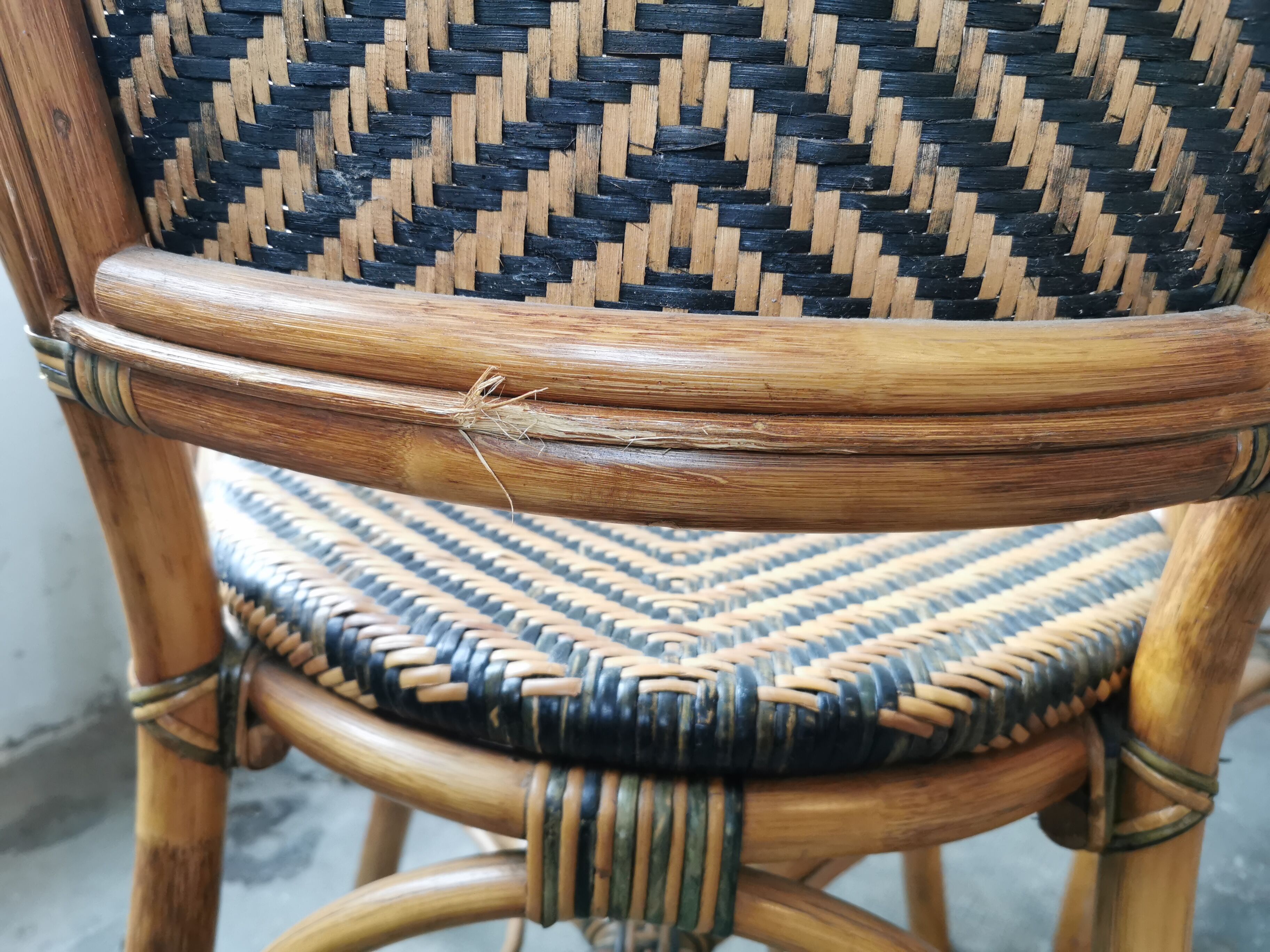 Set de 4 fauteuils en rotin