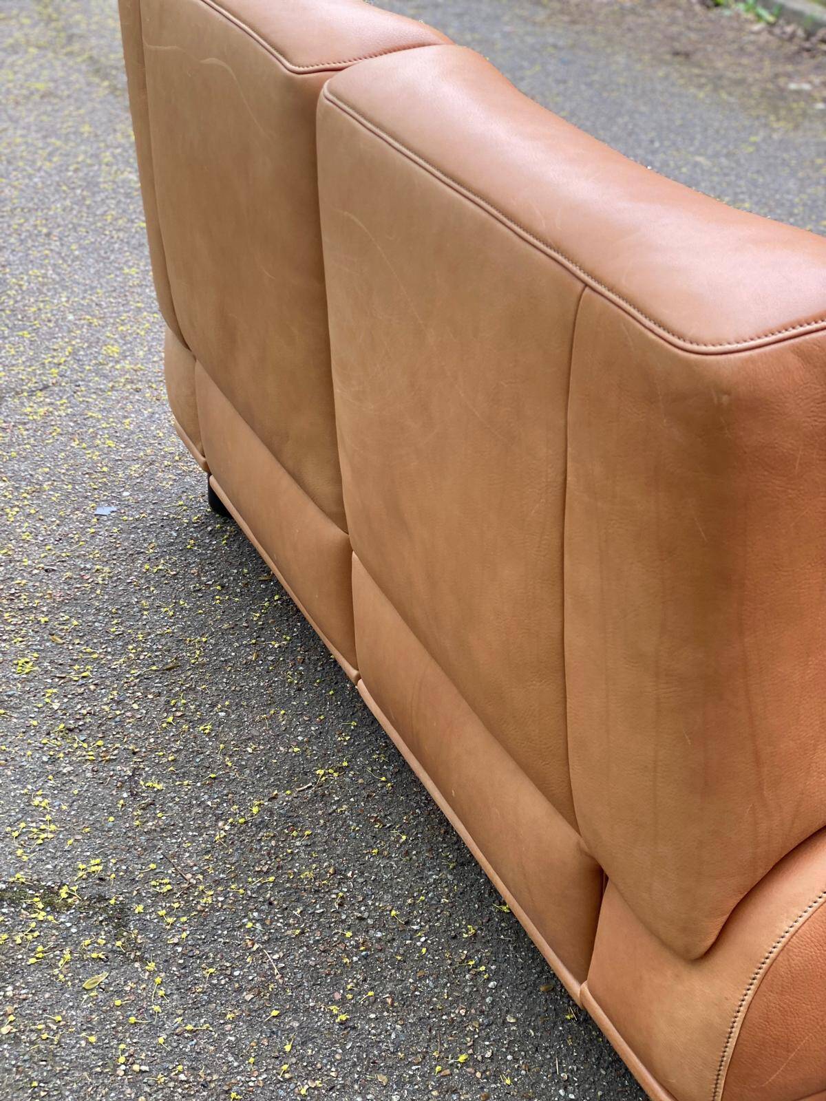 Scandinavian 2-seater canapé in genuine leather from De Sede, Switzerland, 150cm.