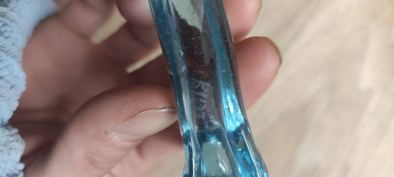 Lot of 4 green knife holders from Biot, peridot, 1970.