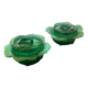 Pair of opaline sweet jars in the shape of a cabbage.