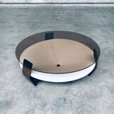 Mid-Century Modern Dutch Wenge & Smoke Glass Coffee Table, Netherlands, 1960s