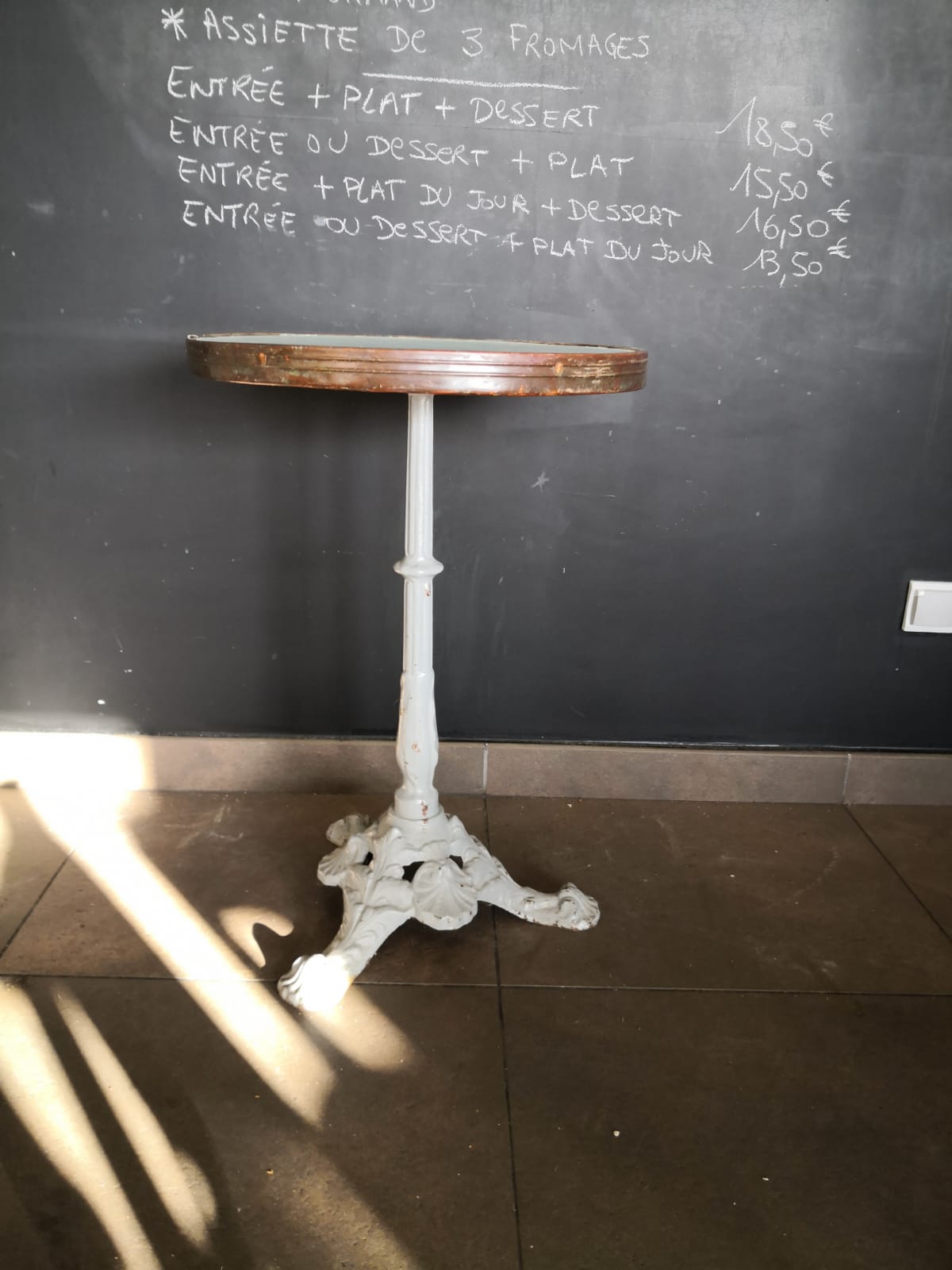 coffee table, vintage bistro pedestal table