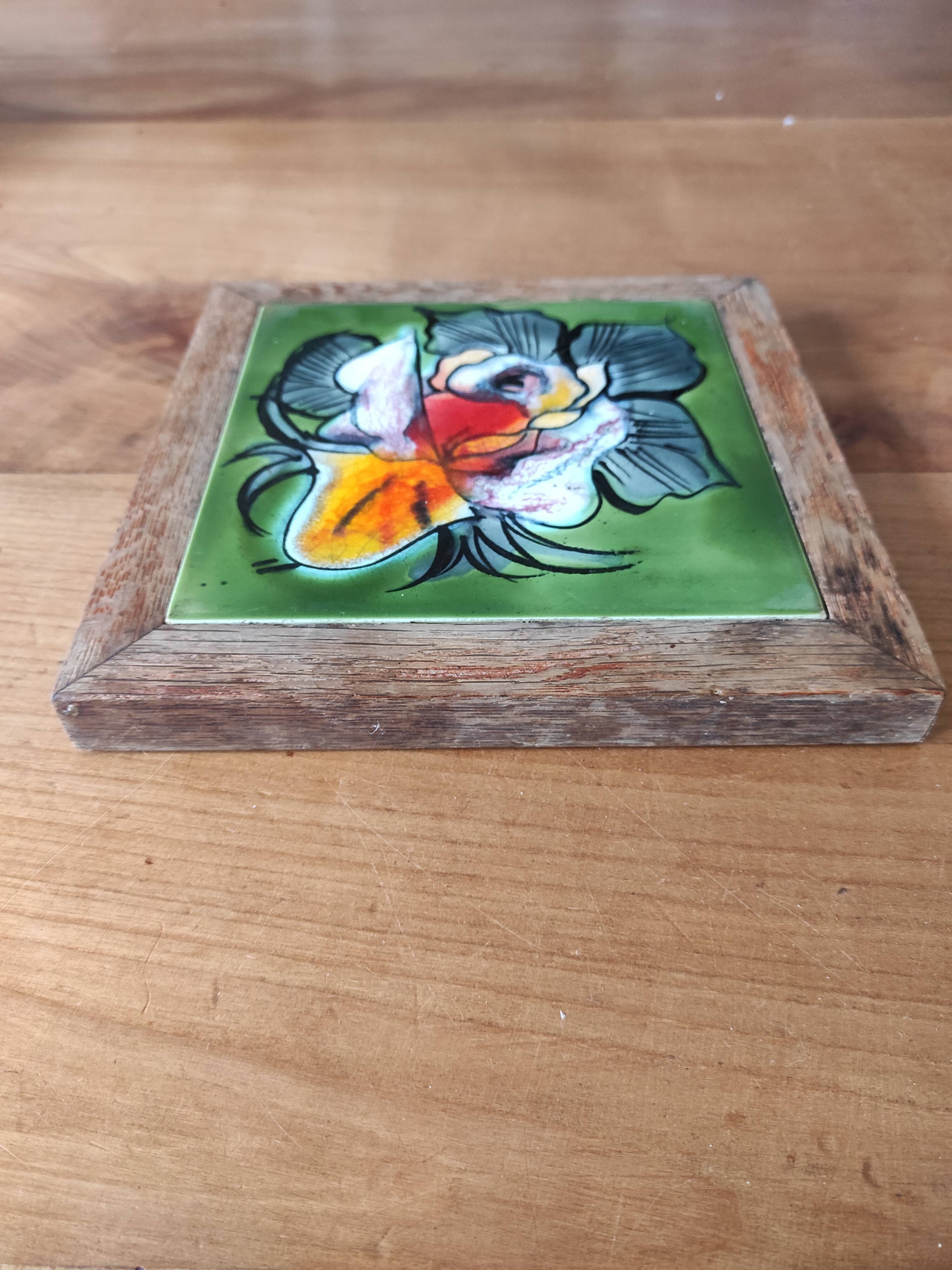 Dessous de plat avec carreau de faïence