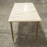 Table basse en marbre et piétement en laiton hauteur 46 cm
