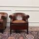 Classic English Sheepskin Leather Armchairs