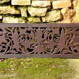 Lattice wooden wall panel with a plant motif, originating from Sri Lanka, 97x32cm.