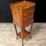 Pair of narrow louis xvi style bedside tables