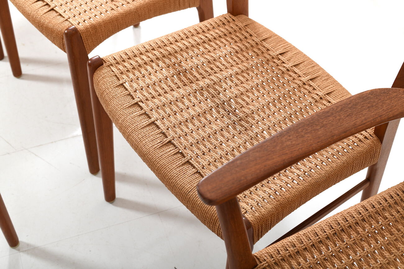 Danish teak dining chairs by Arne Wahl Iversen Glyngøre Stolefabrik