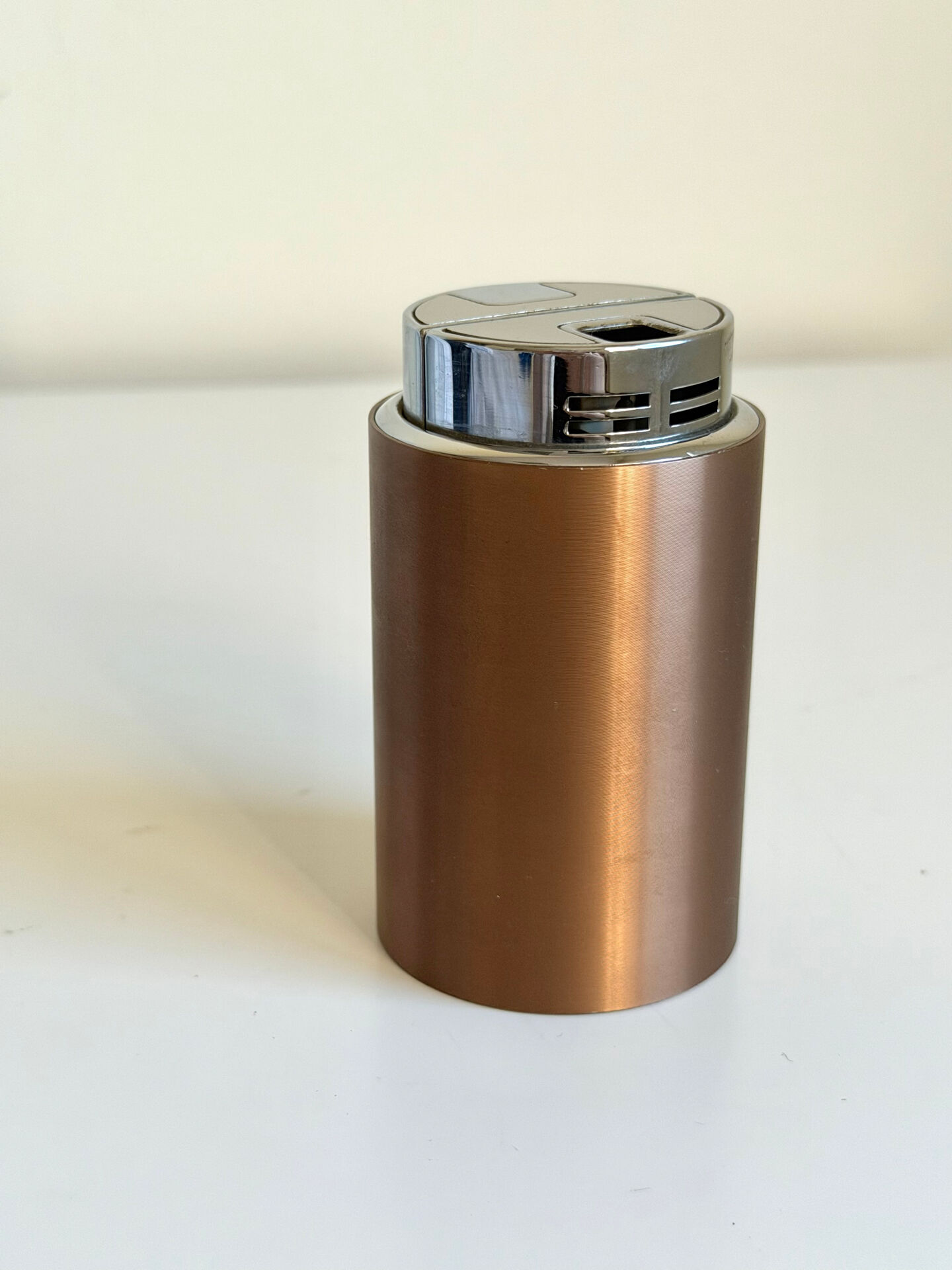 Minimalist Vintage SAROME Japan Table lighter modernist in Copper