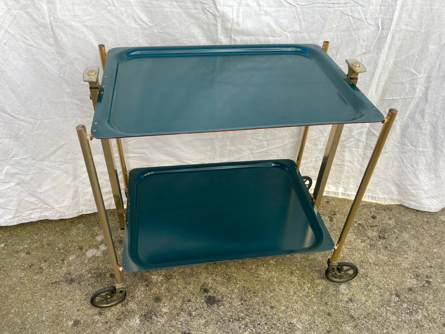 Vintage folding rolling trolley