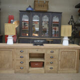 Buffet enfilade à 2 portes et 9 tiroirs en chêne