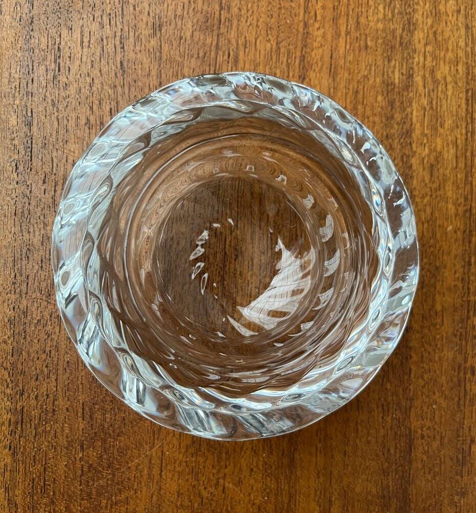 Glass candlestick from the mid-century Danish Capriole series by Royal Copenhagen, 1960s.