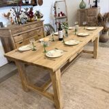 Renovated solid oak farmhouse table with 2 drawers