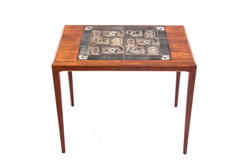 Side table with ceramics, Denmark, 1960s. After renovation.