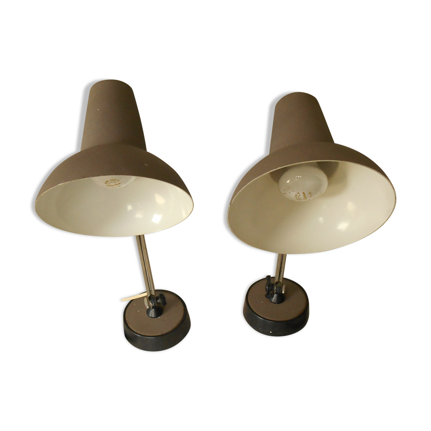 Lot of two old chrome lamps