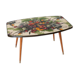 Table bass pattern floral spindle feet