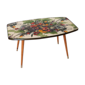 Table bass pattern floral spindle feet