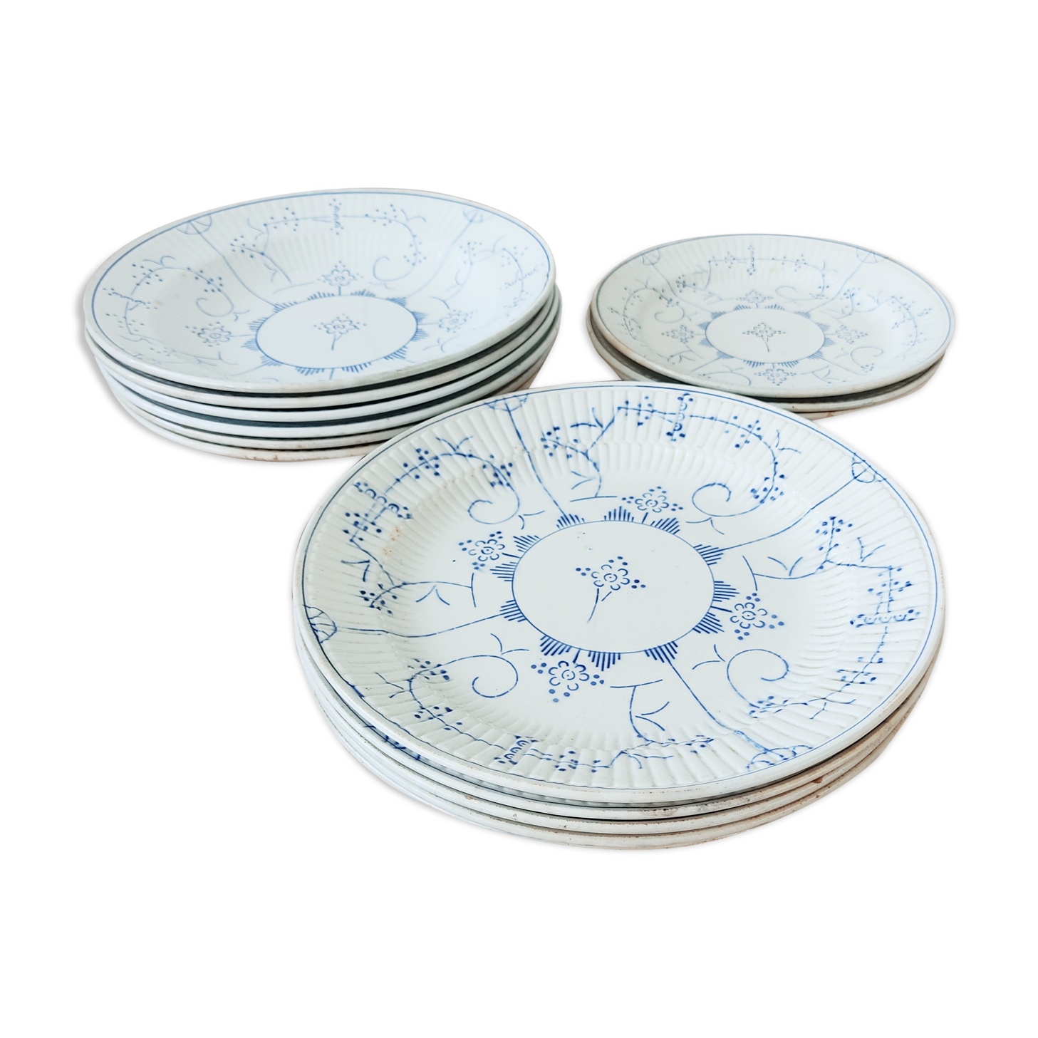 Set of 14 plates Copenhagen Boch brothers Keramis