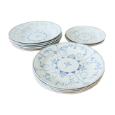 Ensemble de 14 assiettes Copenhague Boch frères Keramis