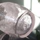 Artisanal vase in pink/transparent bubbled glass