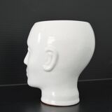 Earthenware cachepot or vase with a head, 1970