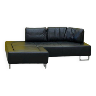 Black Leather De Sede DS-165 Sofa