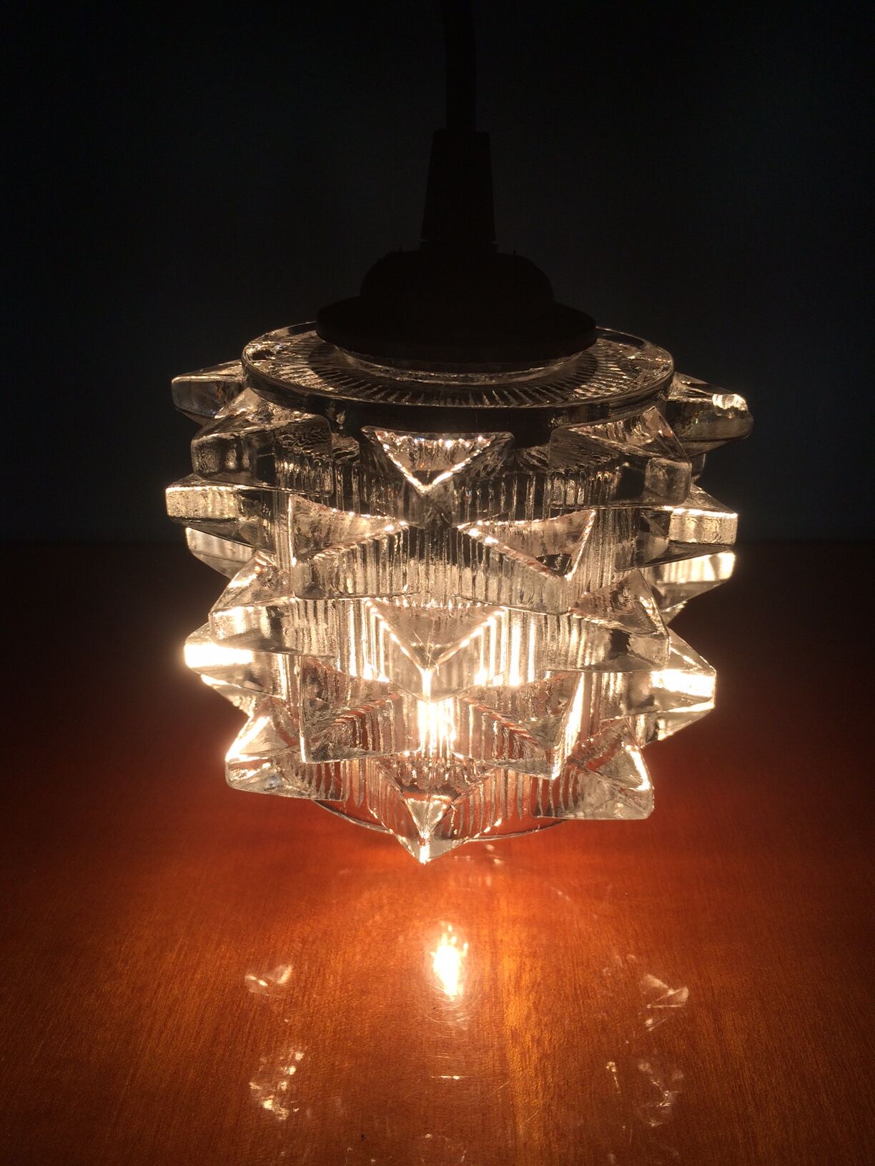 Chiseled glass hanging