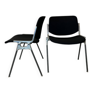 Black DSC chairs by Giancarlo Piretti for Castelli from the 60s/70s.