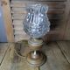 Bedside lamp Desk base brass wood Globe old vintage molded glass