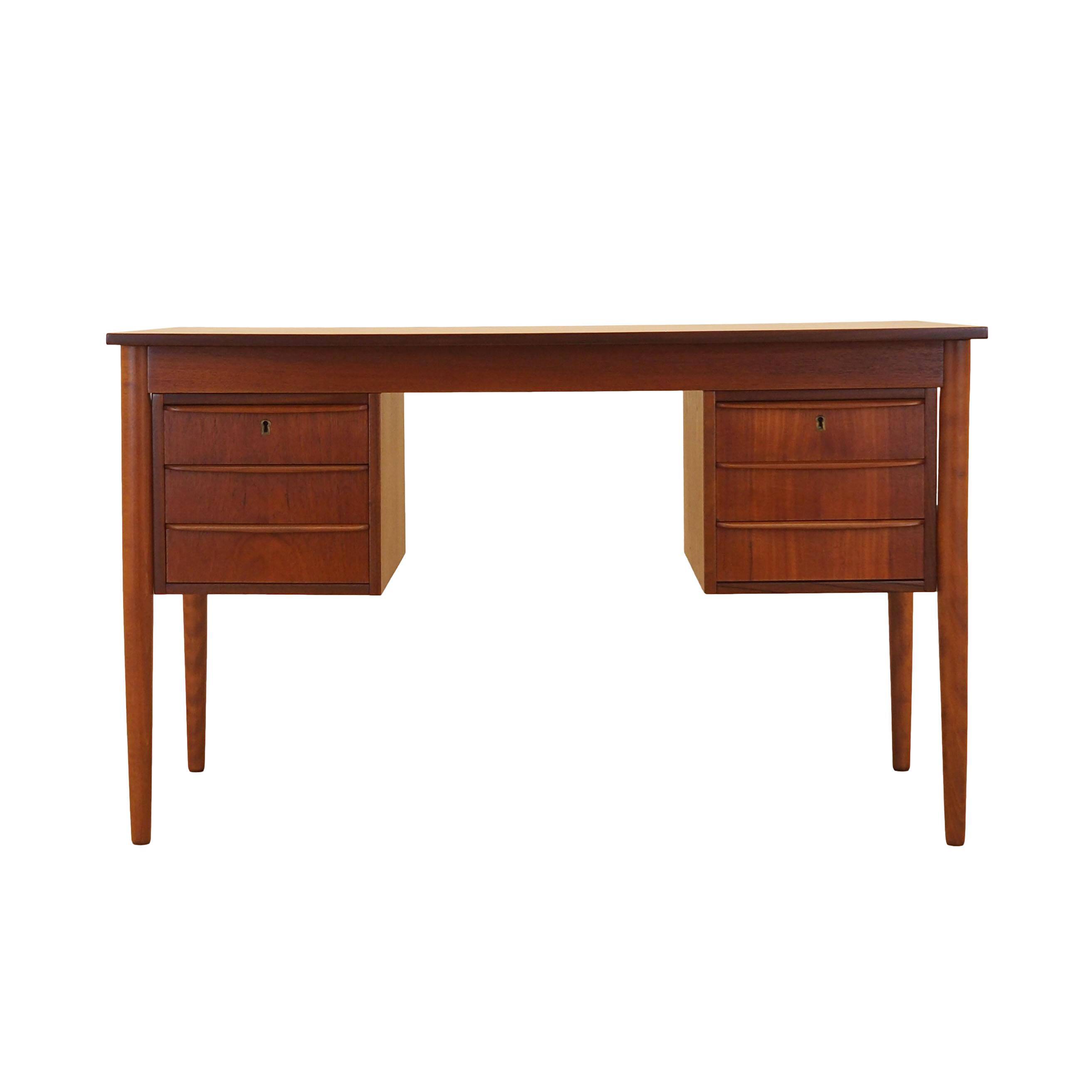 Bureau en teck avec tiroirs, Danemark, années 1970