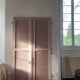 Pair of shutters with wooden shutters in old pink color