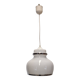 Suspension in white opaline with chrome trim, France circa 1970.