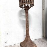 Large rattan floor lamp