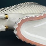 Antique ceramic vase with horses by Egisto Fantechi Maioliche Ceramic, Sesto Fiorentino, Italy, 1940s.