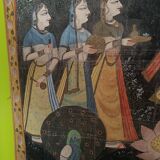 INDIA PICHWAI painting on silk KRISHNA RADHA GOPIS, Kanera Rajasthan mid 20th century