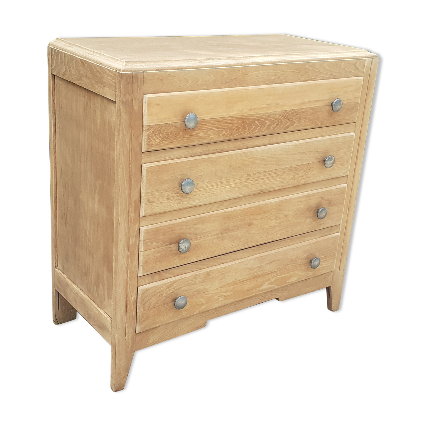 Chest of drawers 4 drawers oak feet compass vintage raw wood