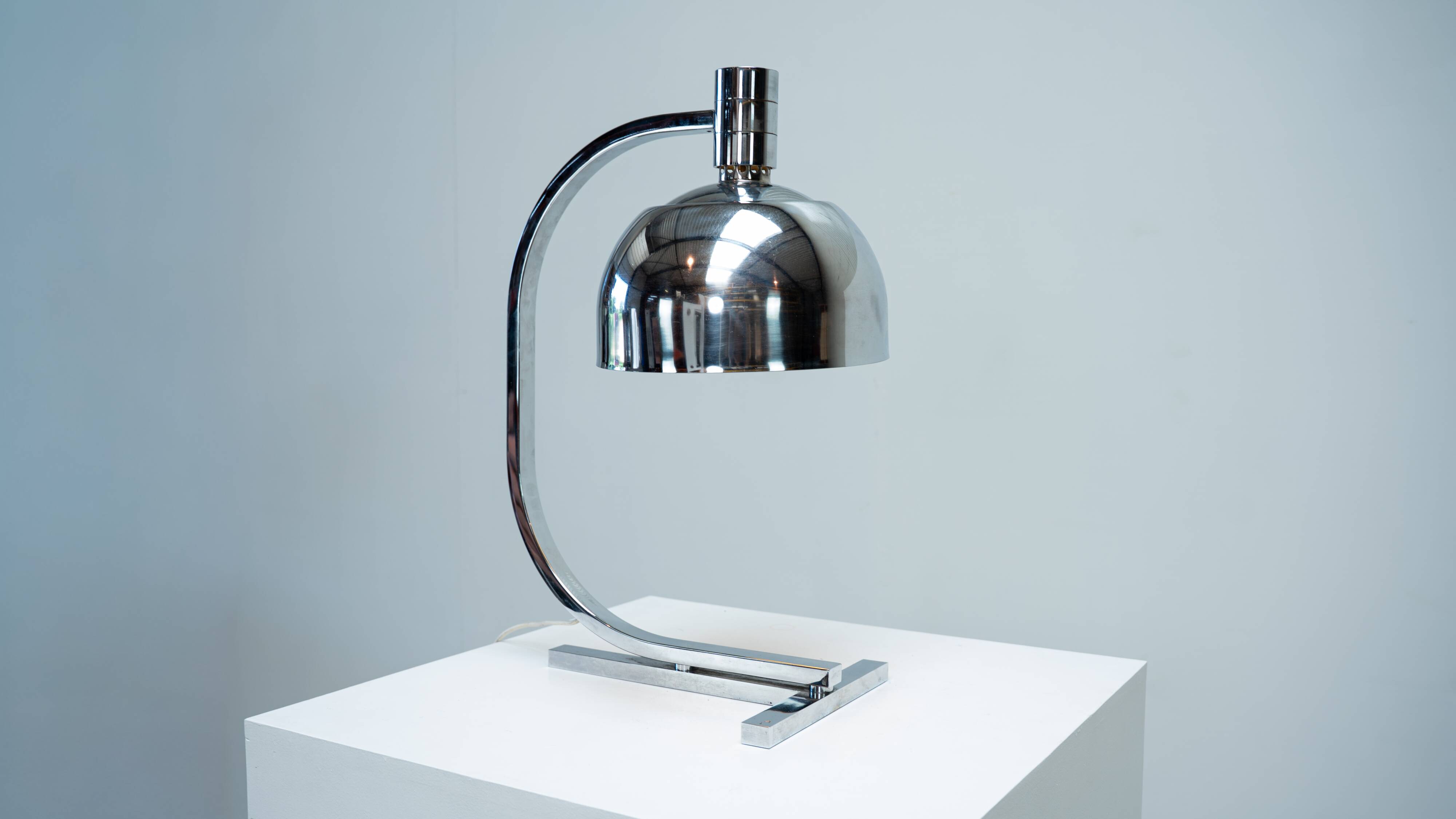 Chrome table lamp by Franco Albini for Sirrah