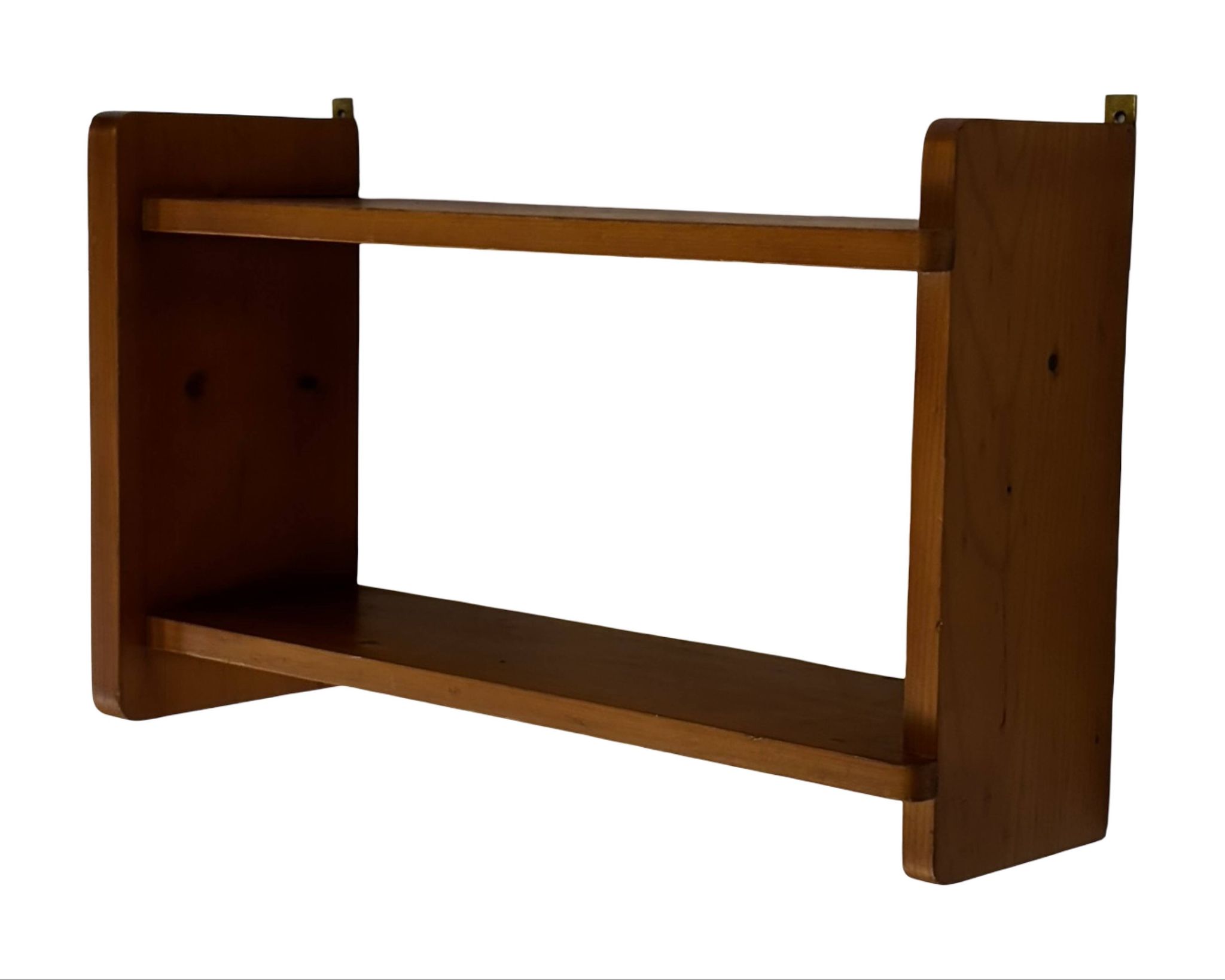 Vintage wooden wall shelve rack in pinewood minimalist design