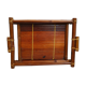 Bamboo tray and seventies rattan