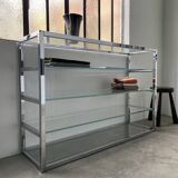 Pair of chrome and glass shelves from the 70s