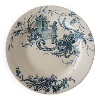 Ancienne Assiette Terre de Fer “Artisans” J. Vieillard & Cie