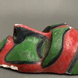 Pair of Africanist masks in plaster 1950 cubizing shape