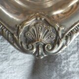 Silver metal bread basket dish